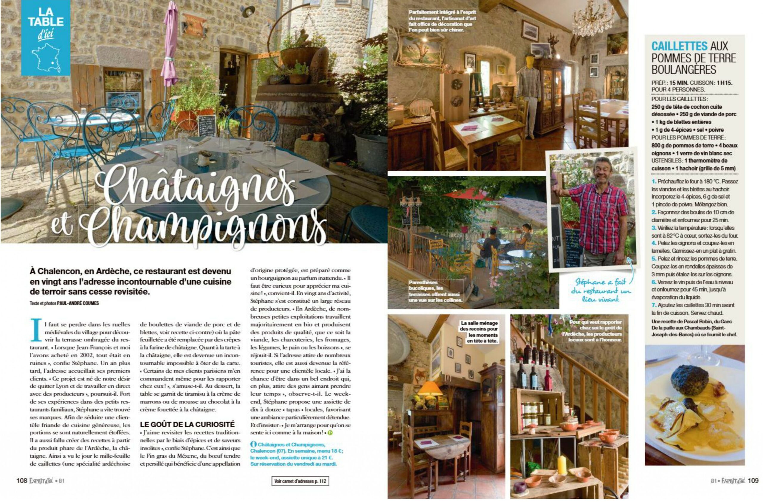Article du magazine "esprit d'ici" de juillet 2025.